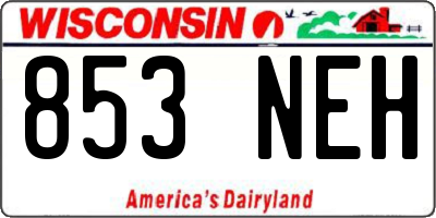 WI license plate 853NEH
