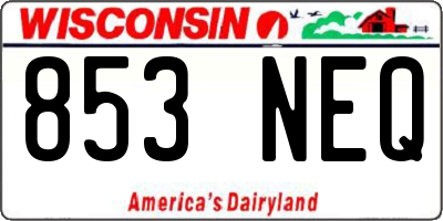 WI license plate 853NEQ