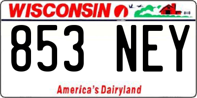 WI license plate 853NEY