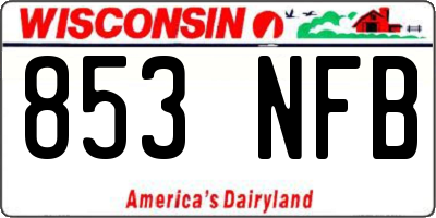 WI license plate 853NFB