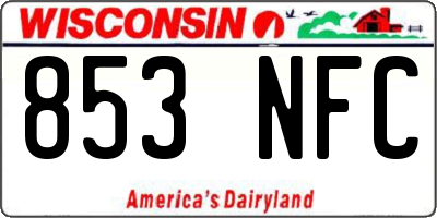 WI license plate 853NFC