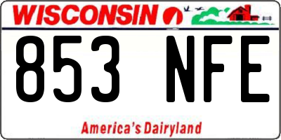 WI license plate 853NFE