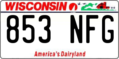 WI license plate 853NFG