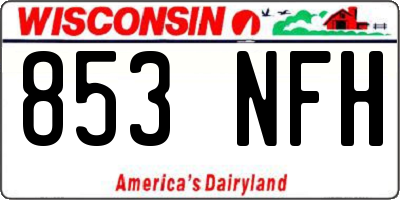 WI license plate 853NFH