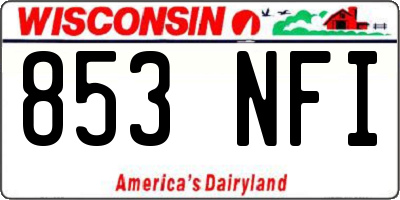 WI license plate 853NFI