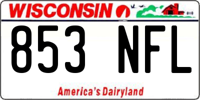 WI license plate 853NFL