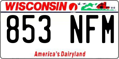 WI license plate 853NFM