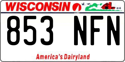 WI license plate 853NFN
