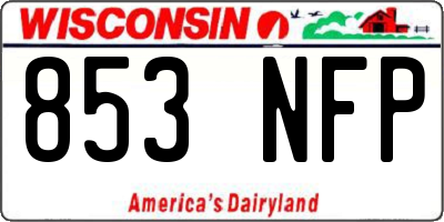 WI license plate 853NFP