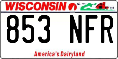 WI license plate 853NFR
