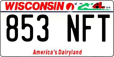 WI license plate 853NFT