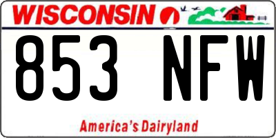 WI license plate 853NFW