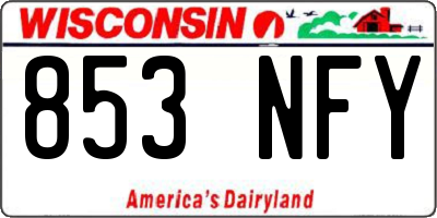 WI license plate 853NFY