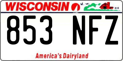 WI license plate 853NFZ