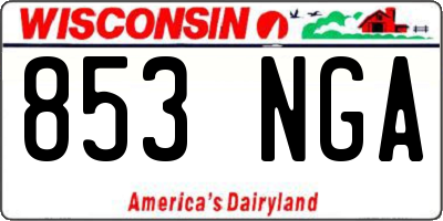 WI license plate 853NGA