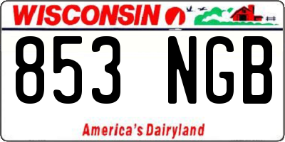 WI license plate 853NGB