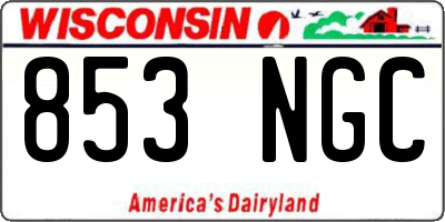 WI license plate 853NGC