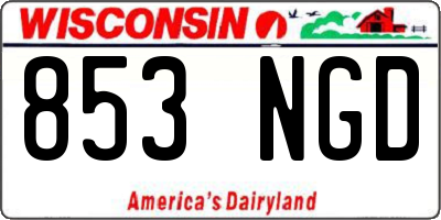 WI license plate 853NGD