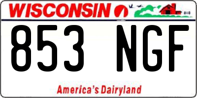 WI license plate 853NGF