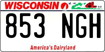 WI license plate 853NGH