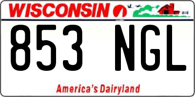 WI license plate 853NGL