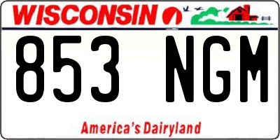WI license plate 853NGM