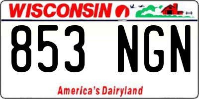 WI license plate 853NGN