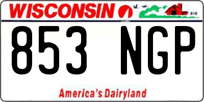 WI license plate 853NGP