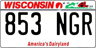 WI license plate 853NGR