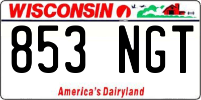 WI license plate 853NGT