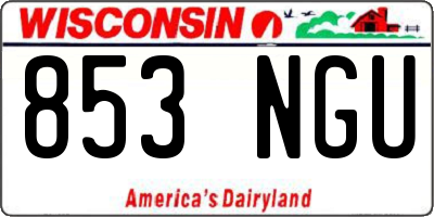 WI license plate 853NGU