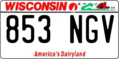 WI license plate 853NGV