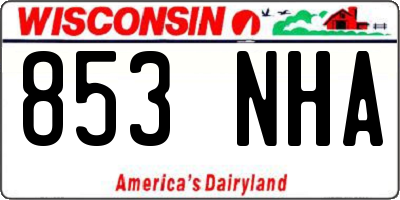 WI license plate 853NHA