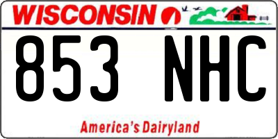 WI license plate 853NHC