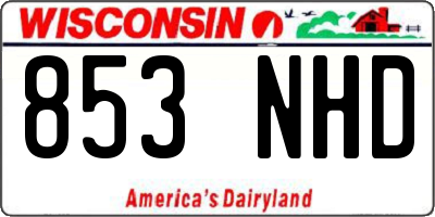 WI license plate 853NHD