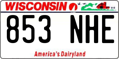 WI license plate 853NHE