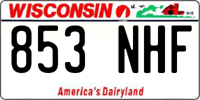 WI license plate 853NHF