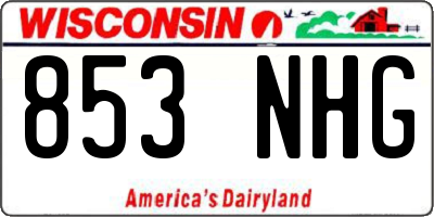 WI license plate 853NHG