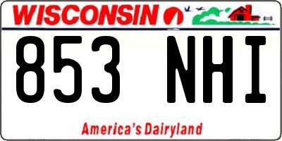 WI license plate 853NHI
