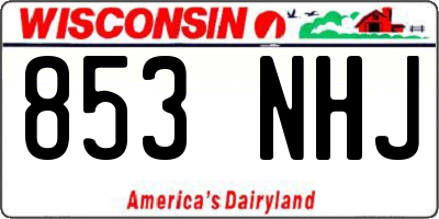 WI license plate 853NHJ