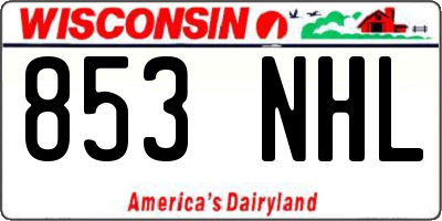 WI license plate 853NHL