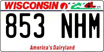 WI license plate 853NHM
