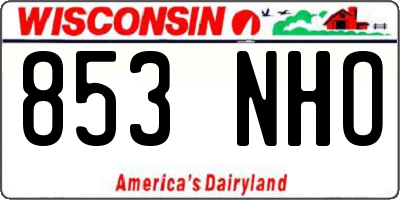 WI license plate 853NHO
