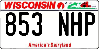 WI license plate 853NHP
