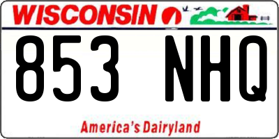 WI license plate 853NHQ