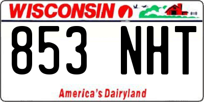 WI license plate 853NHT