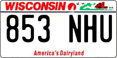 WI license plate 853NHU