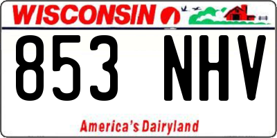 WI license plate 853NHV