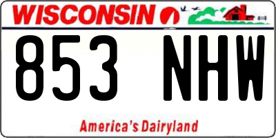 WI license plate 853NHW
