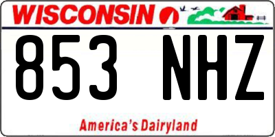 WI license plate 853NHZ